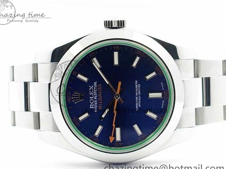 MiroTime 0226 Milgauss 116400 GV Noob 1:1 Green Sapphire Blue Dial on SS Bracelet A Thermal 3124